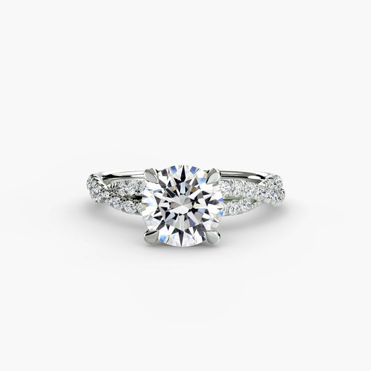 Caelene Twisted Pavé Solitaire